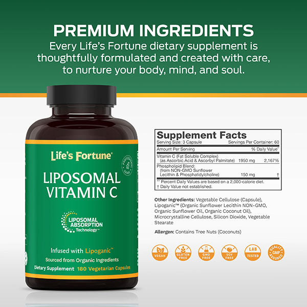Life's Fortune Liposomal Vitamin C 180 Capsules