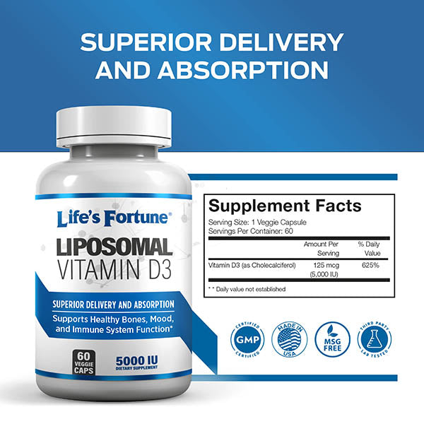 Liposomal Vitamin D3 5000 IU 60 Veggie Caps