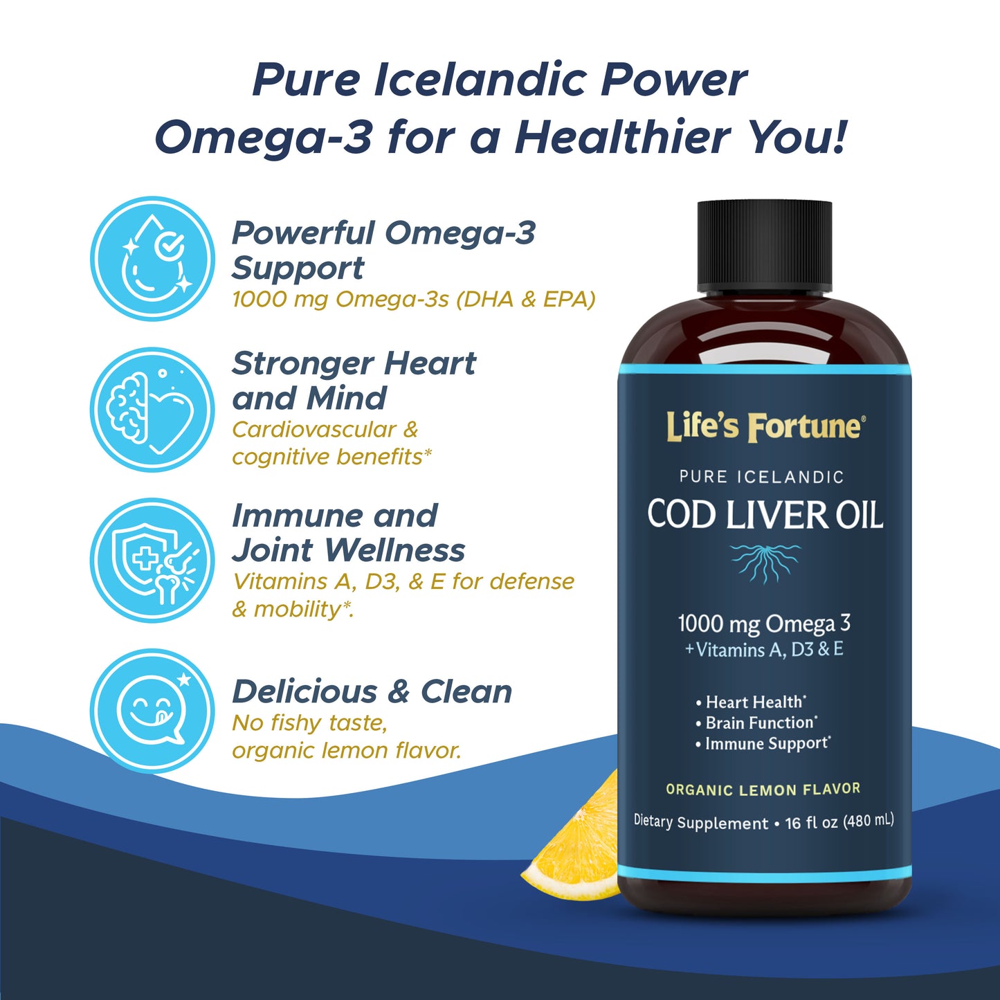 Icelandic Cod Liver Oil - Organic Lemon Flavor
