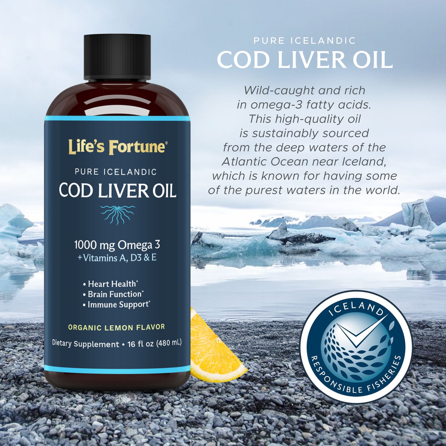 Icelandic Cod Liver Oil - Organic Lemon Flavor