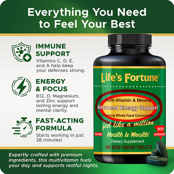 Life's Fortune Multivitamin & Mineral - Energy Booster, tablets