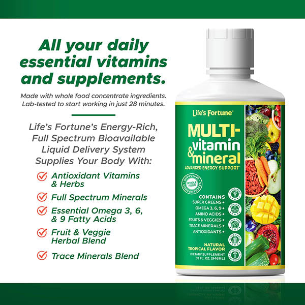 Life's Fortune Multivitamin for Women & Men, Liquid 32oz