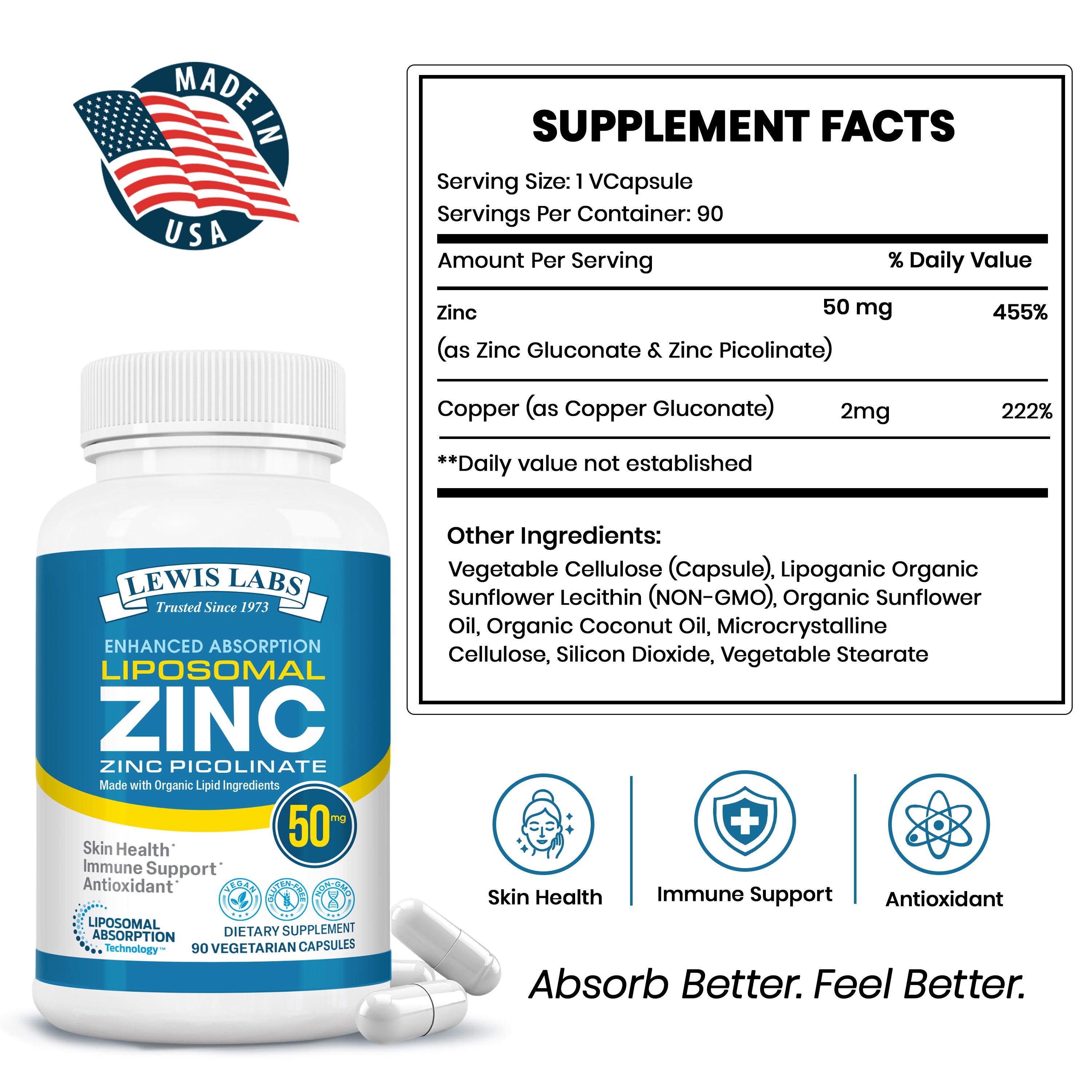 Life's Fortune Liposomal Zinc 50mg & Copper